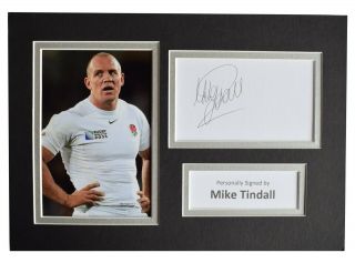 Mike Tindall Signed Autograph A4 Photo Display Rugby Union England Aftal