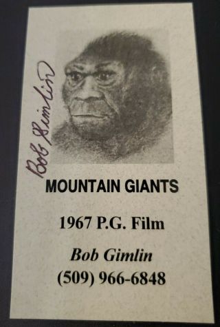 Bob Gimlin Signed Business Card Bigfoot Film 2