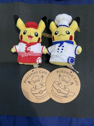 Pokemon Cafe Tokyo Pikachu Plush Chef & Waitress / Set Of 2 Japan