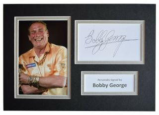 Bobby George Signed Autograph A4 Photo Mount Display Darts Sport Aftal