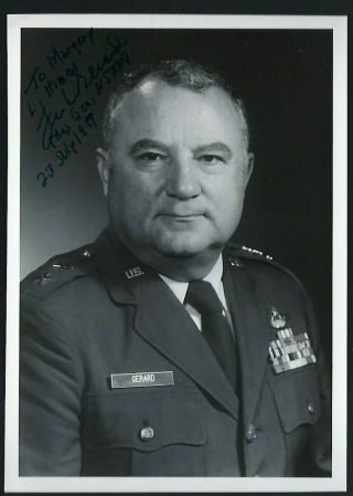 General Francis Gerard Signed Photo Wwii Us Army Air Force Pilot Ace