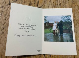 Kjs1774 Harold Wilson & Mary 1969 Primeminister Signed Christmas Card