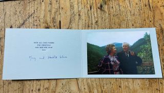 Kjs1774 Harold Wilson & Mary 1974 Primeminister Signed Christmas Card