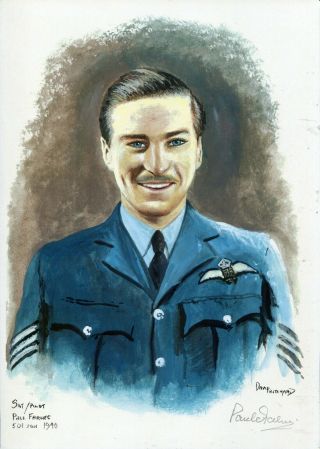 Ww2 Raf No 501 Squadron Battle Of Britain Ace Paul Farnes Signed Print