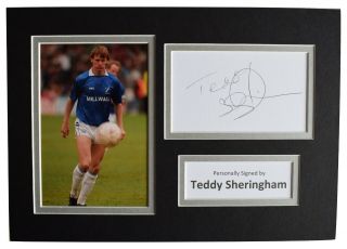 Teddy Sheringham Signed Autograph A4 Photo Mount Display Millwall Aftal