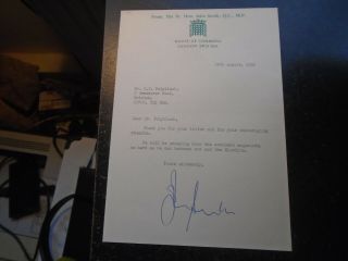 1991 John Smith,  Mp,  Former Labour Leader,  Hand Signed Letter,  House Of Commons