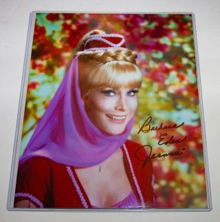 Barbara Eden Signed Color Photo I Dream Of Jeannie 60s Tv Icon