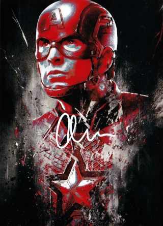 Chris Evans Signed Autograph Avengers: Endgame Captain America 5x7 Card W/coa