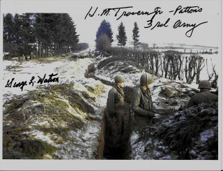 Howard Trowern & George Watson.  Battle Of The Bulge Veterans Rare Signed Photo