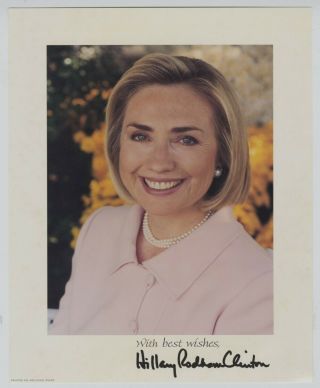 1999 Hilary Rodham Clinton Signed Autographed Photo In White House Envelope Loa
