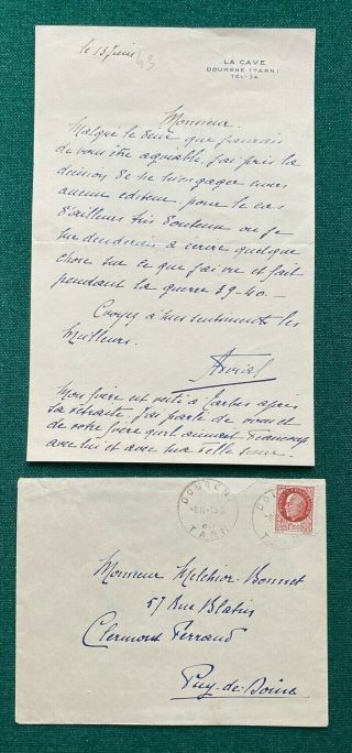 Antique Signed Letter French Admiral Navy Minister Jean - Marie Charles Abrial