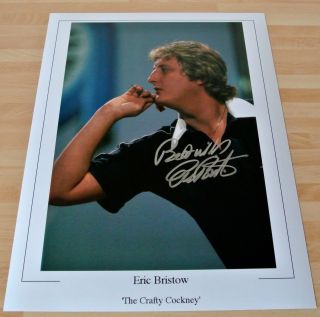 Eric Bristow Signed 16x12 Photo Autograph Darts Private Signing Proof &