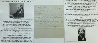 Slave Abolitionist Clergyman Scientist President Harvard Inventor Letter Signed