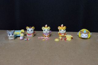 Set Of 5 Hamtaro Figures With Accessories