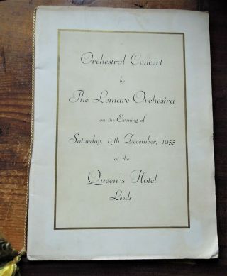 Lemare Orchestra Concert Programme Signed By Iris Lemare,  Campoli,  Others (1955)