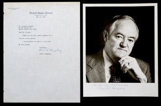 Us Second Lady / Us Senator Muriel Humphrey Signed Autograph Photo Of Hubert
