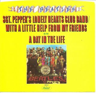 The Beatles - Sgt.  Peppers Lonely Hearts/a Day In The Life - 45 Rpm - 7 " - Single - Rock