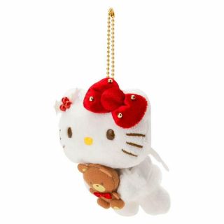 Sanrio Hello Kitty Plush Mascot Holder Keychain Angel Christmas Japan