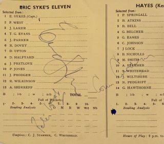 Colin Cowdrey England Cricketer / Eric Sykes Comedian & Peter West Autographs