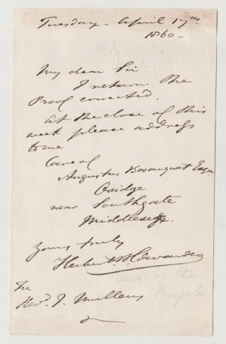Sir Herbert Edwardes Signed Letter - 