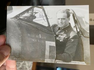Battle Of Britain Pilot Cyril Bamberger Signed Cockpit Photo - Great Content