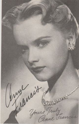 Anne Francis Signed Vintage Postcard Photo