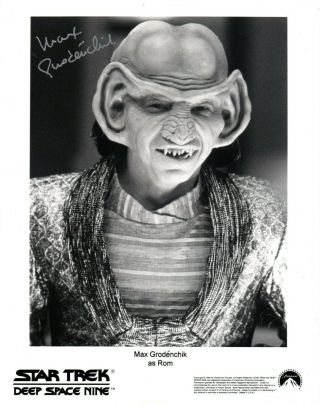 Star Trek: Deep Space Nine Max Grodenchik As Rom Signed 8x10 Photograph
