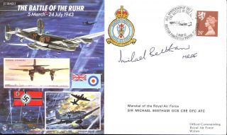 Js50 43/2 Wwii Battle Of The Ruhr Raf Cover Signed Mraf Beetham Dfc Afc