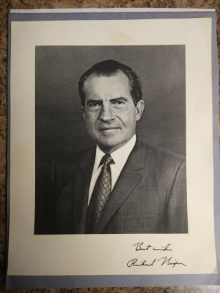 President Richard Nixon Autographed Portrait,  And A Letter From His Assistant