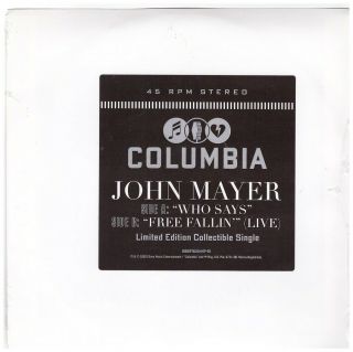 Rare 7 " Promo Vinyl 45 Record John Mayer Who Says / Fallin 