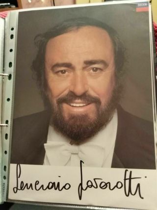 Hand Signed Autograph 10x8 Photo Of Legendary Opera Singer Luciano Pavarotti