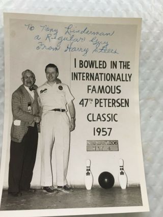 Vintage Photo To Tony Lindeman From Harry Steers Signed
