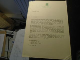 1992 Robin Cook,  Hand Signed Letter,  House Of Commons Notepaper,  Miners 