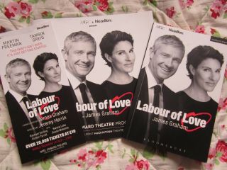 Labour Of Love Signed By Martin Freeman Script,  Programm And Flyer