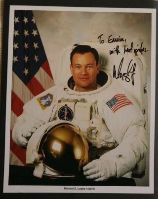Astronaut Michael E.  Lopez - Alegria Signed Nasa Wss Portrait Litho