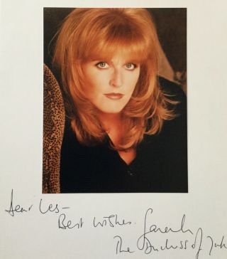 The Duchess Of York.  Handsigned Signature With Photographs 10 X 8.