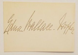 Edna Wallace Hopper Signed Autographed 3.  25 " X 2.  25 " Index Card