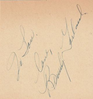 BEVERLY GARLAND (1926 - 2008) Scarecrow And Mrs.  King,  7th Heaven Signed album page 2