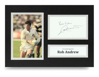 Rob Andrew Signed A4 Photo England Rugby Autograph Display Memorabilia