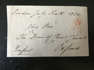 4th Earl Pomfret - Army General In Napoleonic Wars - Signed Envelope Front