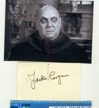 Jackie Coogan Vintage Signed Card Aftal 145