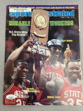 Thurl Bailey Signed Sports Illustrated Mag Basketball Nc Autograph Jsa 4/11/83 2