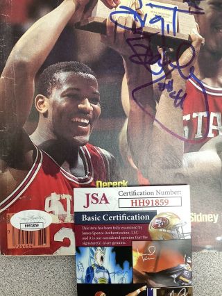 Thurl Bailey Signed Sports Illustrated Mag Basketball NC Autograph JSA 4/11/83 2 2