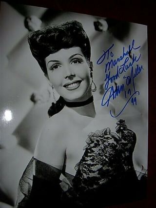 Ann Miller Autographed To Marshall 8 " X 10 " Black And White Photo 1999