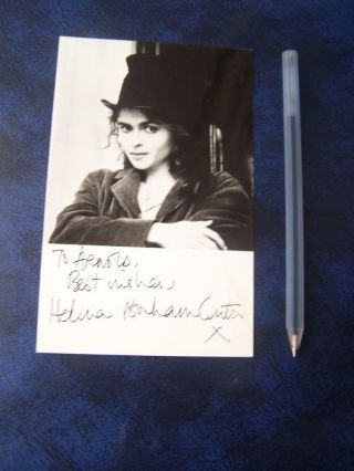 Helena Bonham Carter Autograph (dd4) Stain To Card See Image
