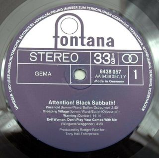 LP Black Sabbath ‎– Attention 1972 German press 3