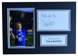 Terry Butcher Signed Autograph A4 Photo Display Rangers Football Aftal