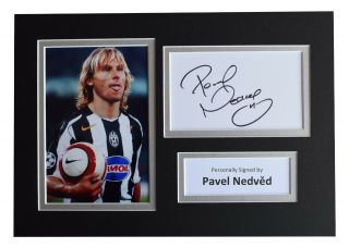 Pavel Nedved Signed Autograph A4 Photo Display Juventus Football Aftal