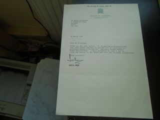 1989 David Owen Mp Signed Letter,  House Of Commons Paper Extradition Ira Suspect