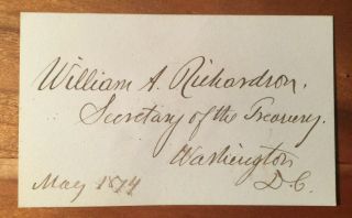 William A.  Richardson Secreatary Of Treasury Under Grant